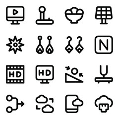 
Set of Modish Solid Icons
