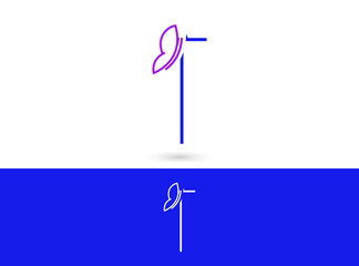 Letter T butterfly logo design. Vector combination of animals and letter