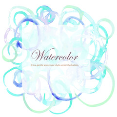 円の連なるカラフルな水彩画風背景ベクター イラスト