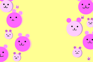 A cute little bear on a yellow background