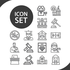 Simple set of injunction related lineal icons.