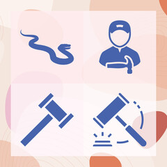 Simple set of hand tool related filled icons
