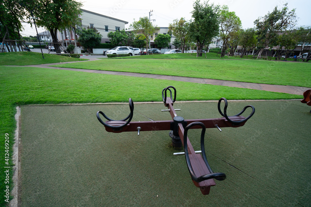 Sticker bench in the park