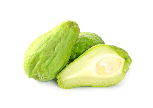 fresh chayote isolated on white background