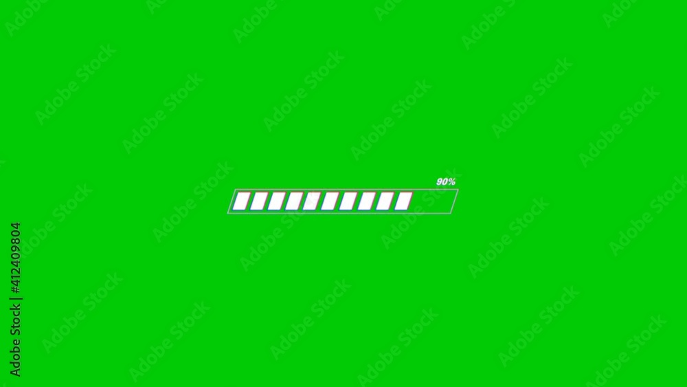 Poster Loading bar animation on green screen background. Animated green screen background