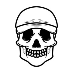 skull and hat illustration