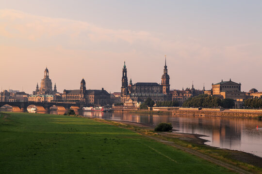 Dresden Skyline at Sunrise (Germany)