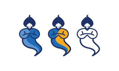 1 set genie logo icon designs vector white background.