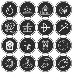 16 pack of shine  lineal web icons set