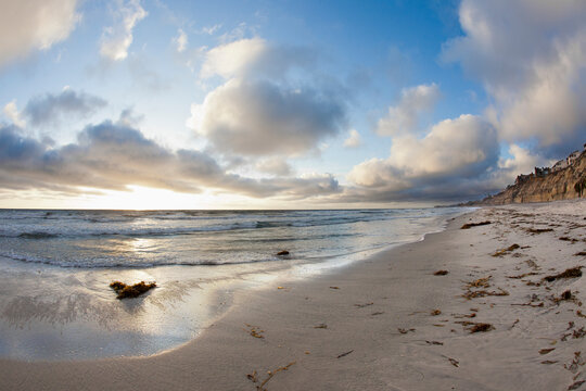 Solana Beach, California, USA at sunset