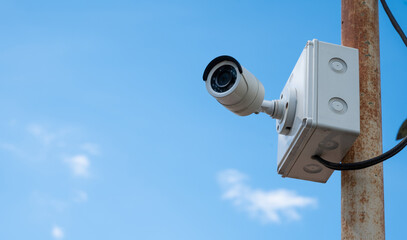 Surveillance camera setting in a residential community. CCTV networks are commonly used to detect and deter criminal activities, and record traffic infractions.