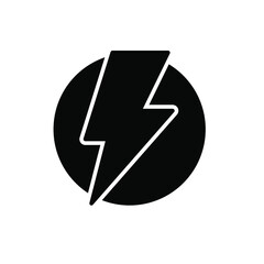 Energy glyph icon. Simple solid style for web and app. Power, charge, electricity, battery, lightning concept. Vector illustration isolated on white background. EPS 10