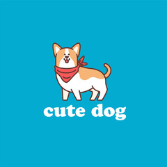 cute dog logo illustration