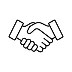 Shake hand line icon. Simple outline style for web and app. Handshake, hands, partnership, business concept. Vector illustration isolated on white background. EPS 10