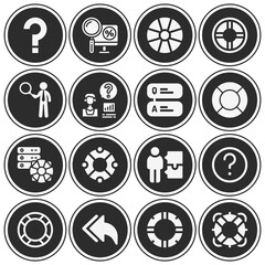 16 pack of answers  filled web icons set