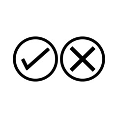 check mark and cross