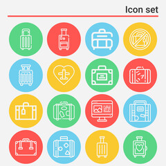 16 pack of trips  lineal web icons set