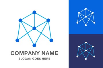 Circle Dots Digital Link Connection Business Company Stock Vector Logo Design Template