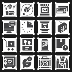 16 pack of balcony  filled web icons set