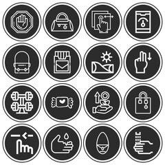 Fototapeta premium 16 pack of leave lineal web icons set