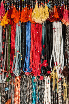 Beads for sale near Bodhnath Stupa, Kathmandu, Nepal.