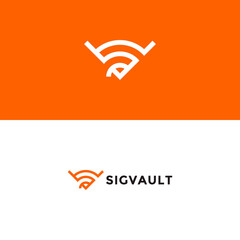 logo S wifi monogram icon. design unique and modern symbol signal wifi initial S.