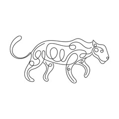 Jaguar Line Art vector illustration, Abstract Minimalist Wall Art