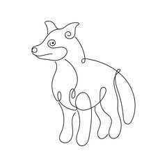 Fox Line Art vector illustration, Abstract Minimalist Wall Art