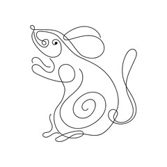 Rat Line Art vector illustration, Abstract Minimalist Wall Art