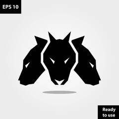 Cerberus three head hound dog logo company, logo vector template design. Ready to use, easy for edit.