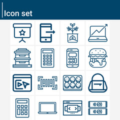 Simple set of ps related lineal icons.