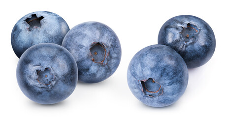 Blueberry fruit. Blueberry isolated on white background. Blueberry clipping path.