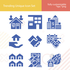 Simple set of valued related filled icons.