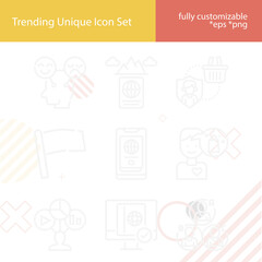 Obraz premium Simple set of citizenship related lineal icons.