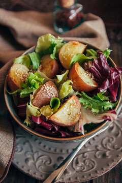Potato salad with sesame dressing