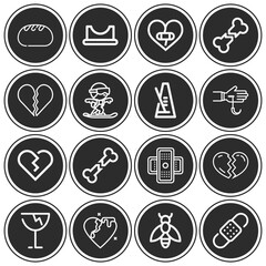 16 pack of humble  lineal web icons set