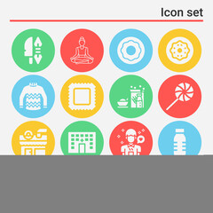 16 pack of spoon  filled web icons set