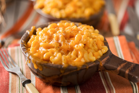 Macaroni and Cheese in Crock Bowls