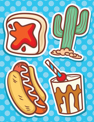 Festa junina hand drawn related objects stickers