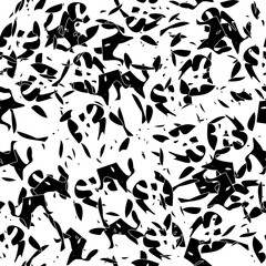 Seamless monochrome pattern of abstract elements