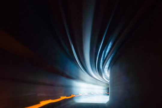 Conceptual image of exiting from a darkness in high speed