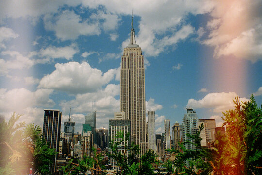 A film photo of Empire State Building in Manhattan, New York City
