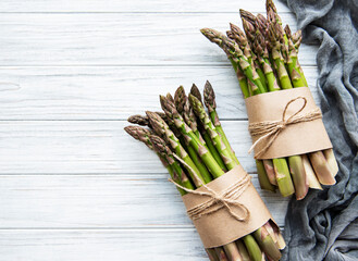 Fresh green asparagus - obrazy, fototapety, plakaty