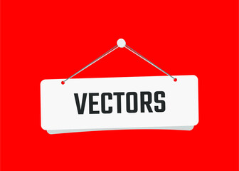 vectors text on door sign vector illustration with red background