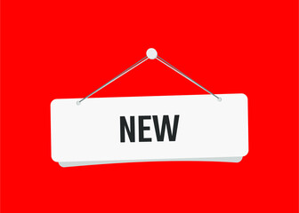 new text on door sign vector illustration with red background