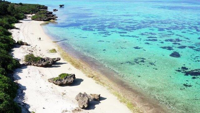 drone view beautiful ocean tabaga beach ishigaki island Okinawa