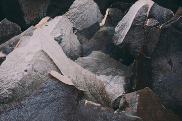 Abstract mountain form of stone tiles