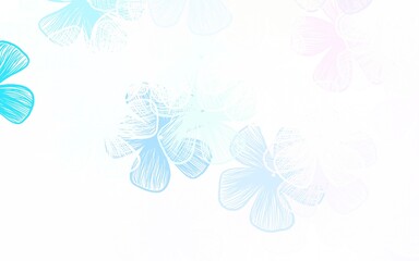 Light Pink, Blue vector elegant background with flowers