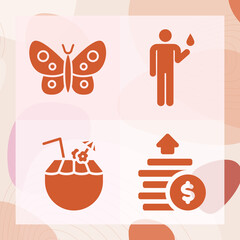 Simple set of portion related filled icons