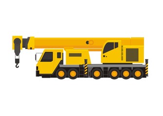 Crane truck. Simple flat illustration